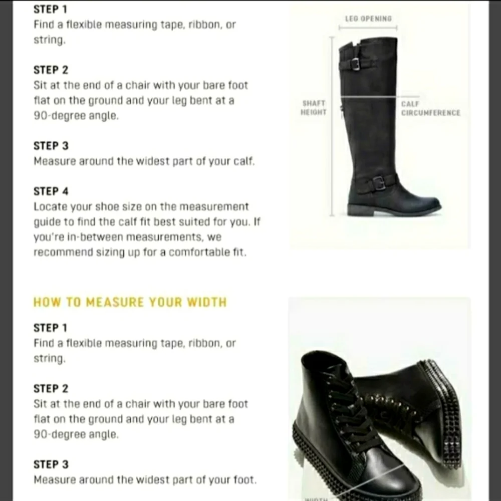 How To Measure Your Foot And Calf Size Advertisement
